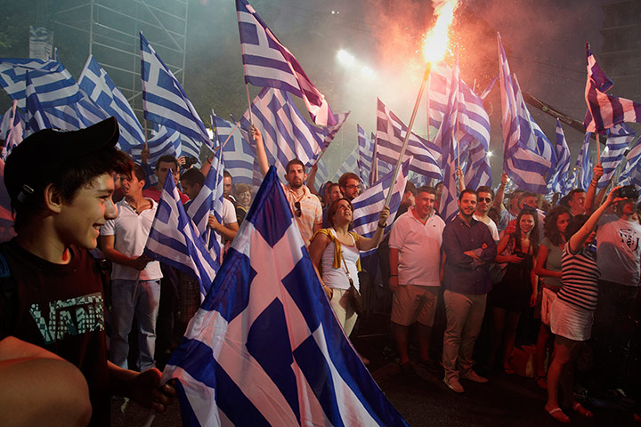 Andy Hall Athens: Supporters of the centre-right New Democracy party