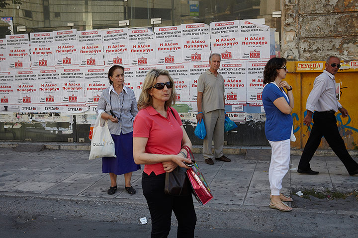 Andy Hall Athens: People in the streets of Athens in the run up to the election