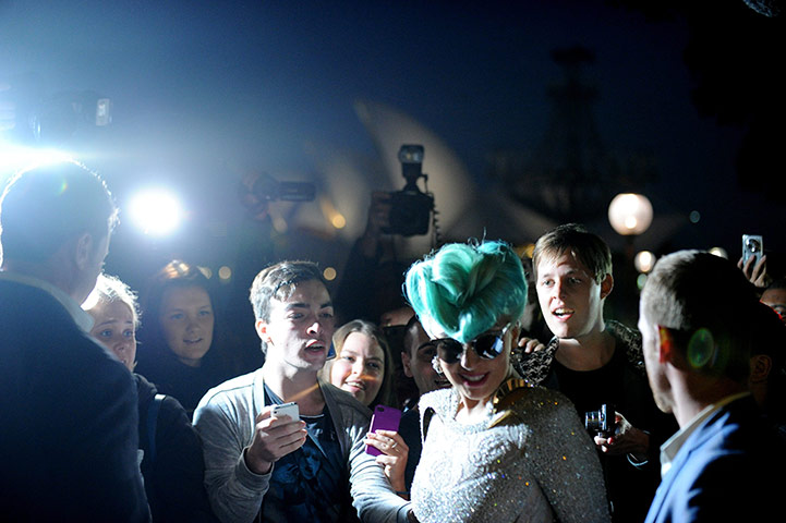 Week in music: Lady Gaga is photographed by fans at her hotel in Sydney on 17 June