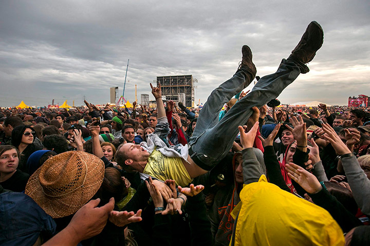 Week in music: Revellers at the Nova Rock Music Festival in Nickelsdorf, Austria on 9 June