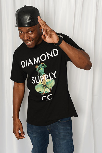 dizzee: Dizzee poses backstage at the Capital FM Summertime Ball in London