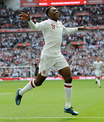 ENGLAND V BELGIUM: Danny Welbeck celebrates after scoring