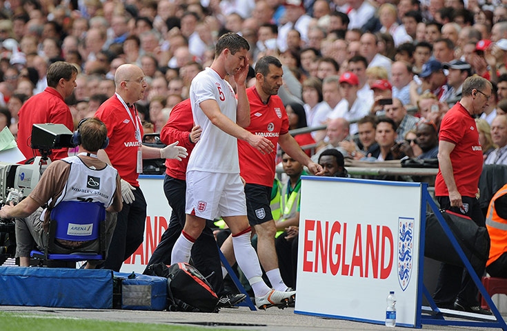 ENGLAND V BELGIUM: Gary Cahill goes off injured