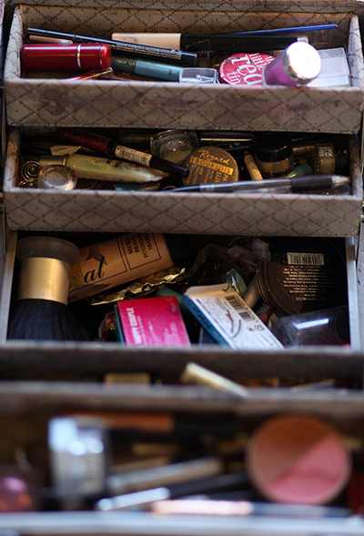 Gerry Cottle's circus: Olympia Konyot's stage make-up box 