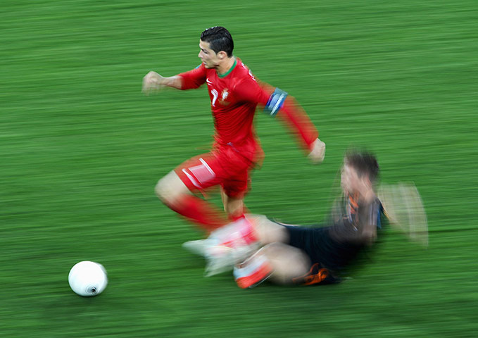 Ten Things: Cristiano Ronaldo of Portugal evades a challenge 