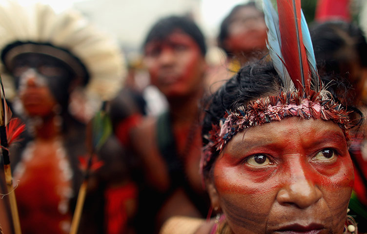 Picture desk live: Indigenous protesters at Rio +20 Earth Summit