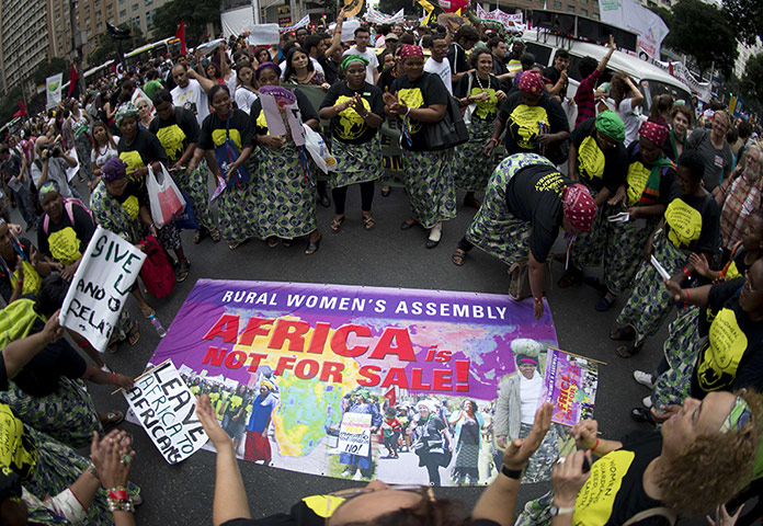 rio+20: African activist during global march