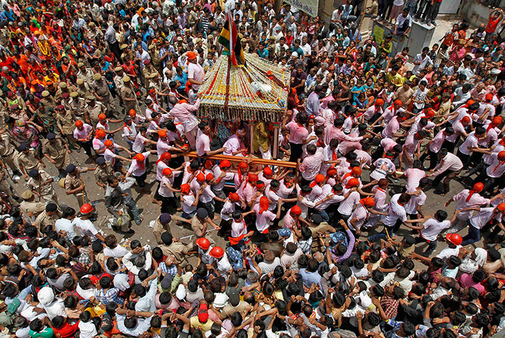 Picture desk live: Hindu devotees pull Rath 