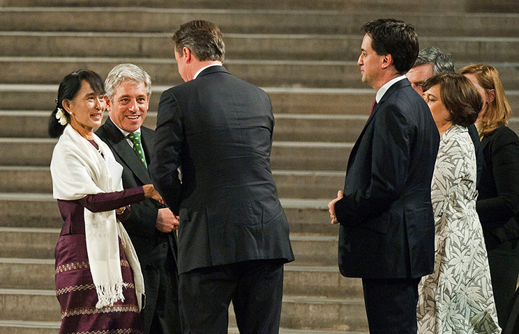 Aung San Suu Kyi Uk visit: Aung San Suu Kyi visit Houses of Parliament