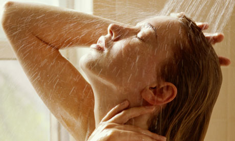 Woman having a shower