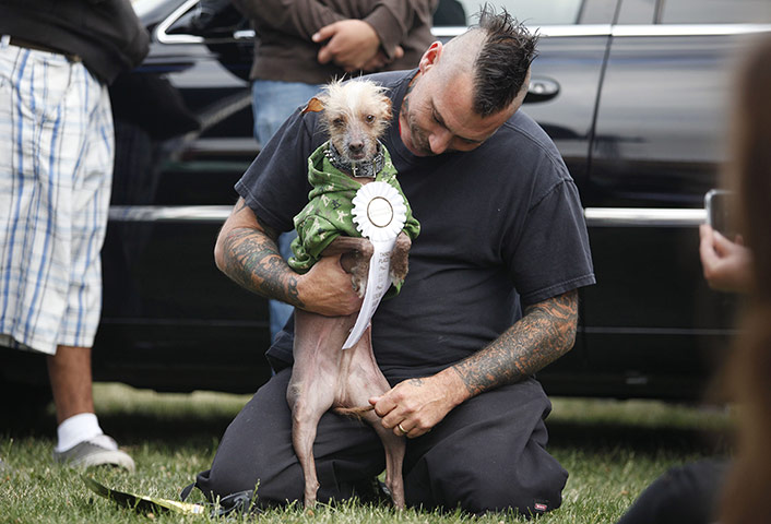 Ugliest Dogs: Owner Jon Alder holds his Chinese creste