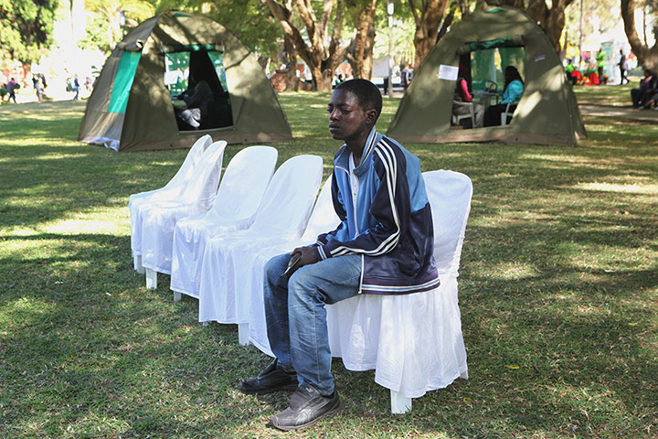 24 hours: Tonderai Kanyere waits for his results after he was tested for HIV and Aids