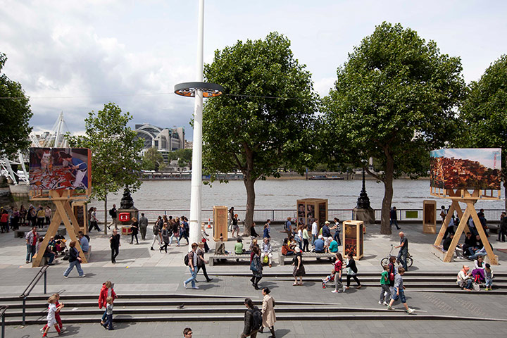 Southbank: A view of the Thames by the Southbank during the Festival of the World 