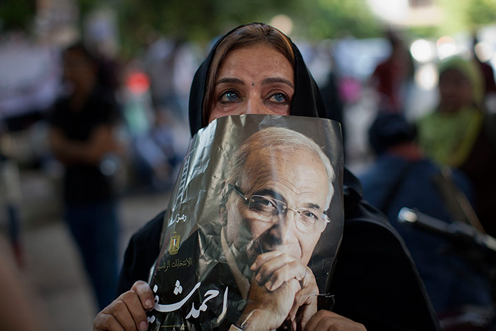 Egypt election results: A supporter of the defeated candidate Ahmed Shafiq