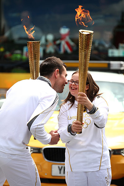 Olympic torch 37: James and Joanne