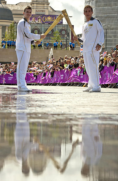 Olympic torch 37: Thomas and Jamie