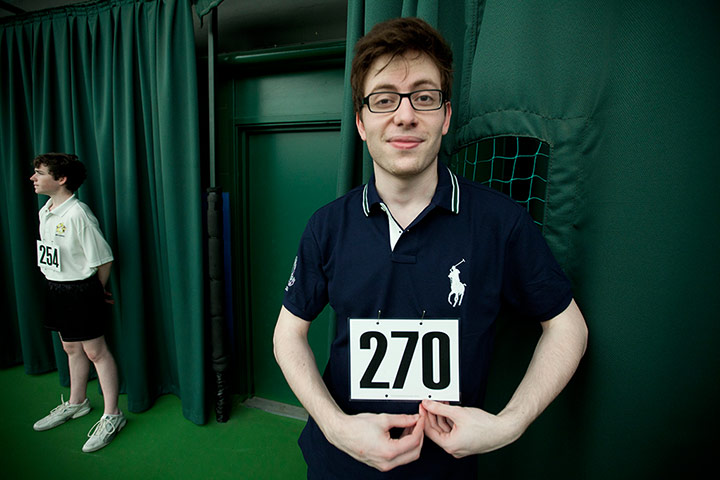 Meltzer the ballboy: Tom Meltzer with is ballboy number