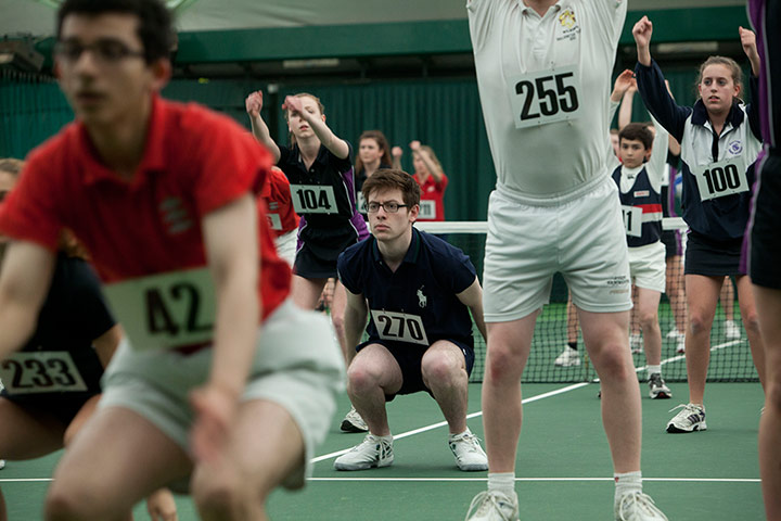 Meltzer the ballboy: Tom Meltzer training