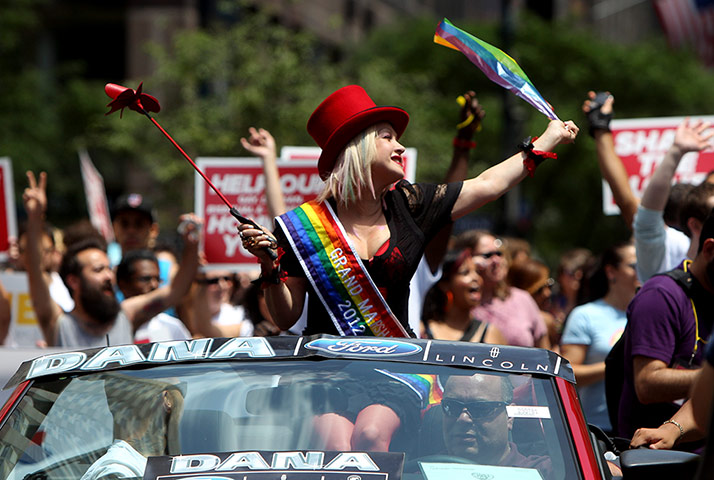 Gay pride week: New York, US: Grand Marshall Cyndi Lauper 