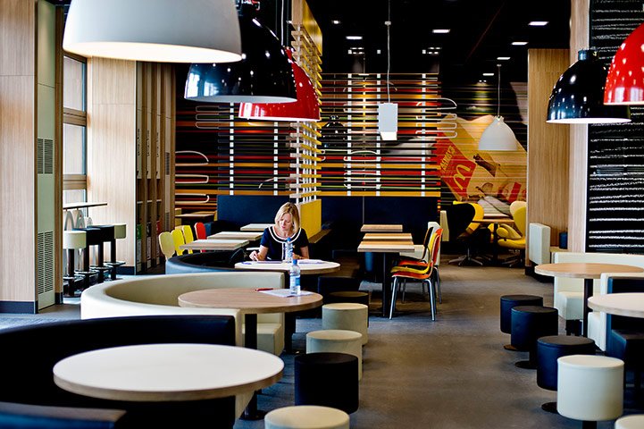 McDonald's Olympic park: The interior of McDonald's at the Olympic park