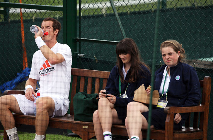 Picture desk live update1: Andy Murray practising at Wimbledon