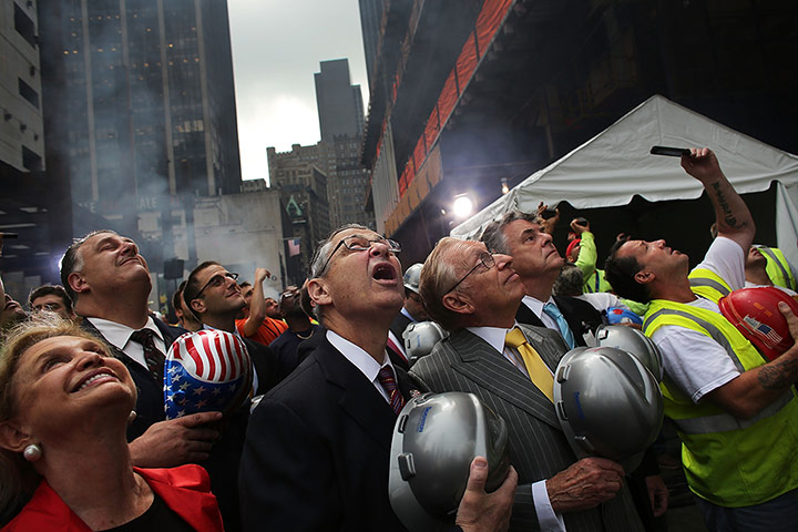 Picture desk live: Topping Off Ceremony For Four World Trade Center in New York
