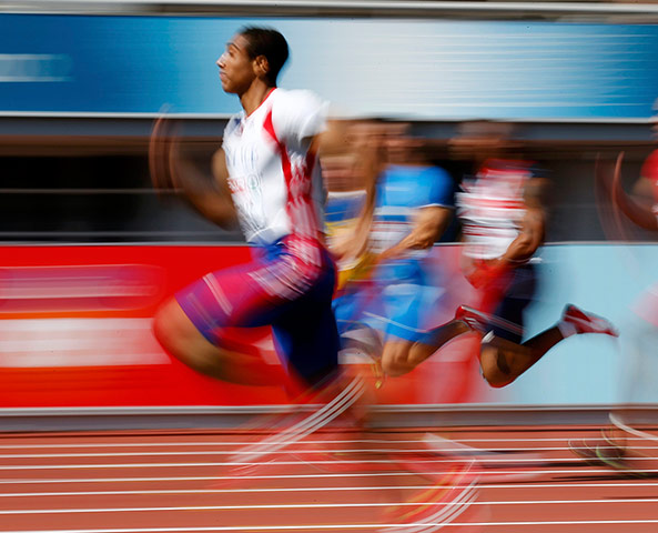 Picture desk live: Jimmy Vicaut runs during heats at the European Athletics Championships
