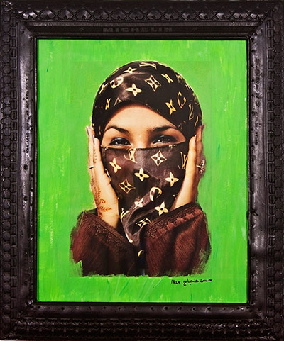 Middle Eastern Art at V&A: Artwork called Saida in Green by Hassan Hajjaj 
