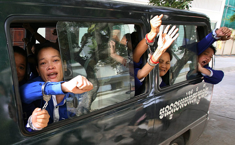 Picture desk live: Convicted residents of the squatter are in Phnom Penh at the appeal court