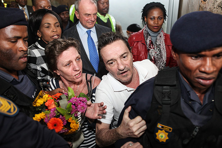 Picture desk live: Bruno Pelizzari and Debbie Calitz arrive in Johannesburg