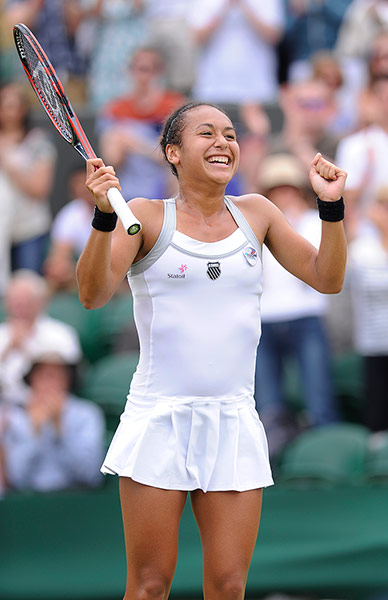 Wimbledon Day 3: Heather Watson celebrates after her victory