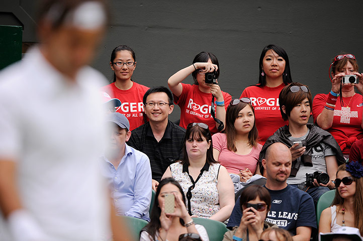 Day 3 Wimbledon: Roger Federer fans at Wimbledon 2012