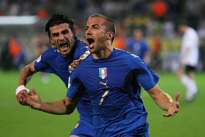 Italy v Germany: Italy's Alessandro Del Piero celebrates goal against Germany 