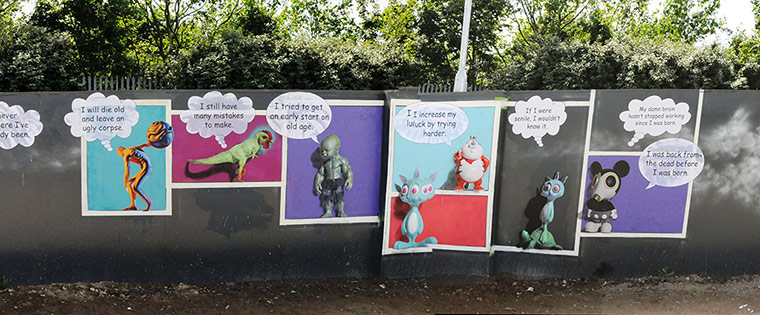 London Pleasure Gardens: Ron English Wall at the London Pleasure Gardens