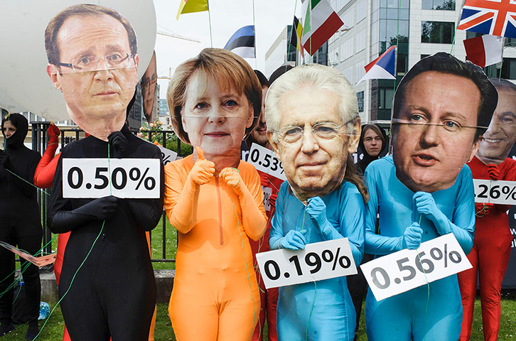 Picture Desk Live: AidWatch protest, Brussels, Belgium - 28 Jun 2012