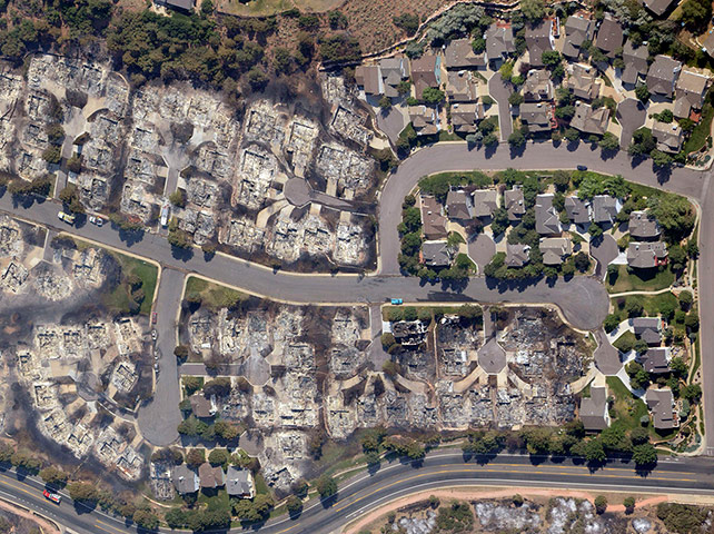 Colorado wildfire: An aerial view shows homes destroyed by wildfire