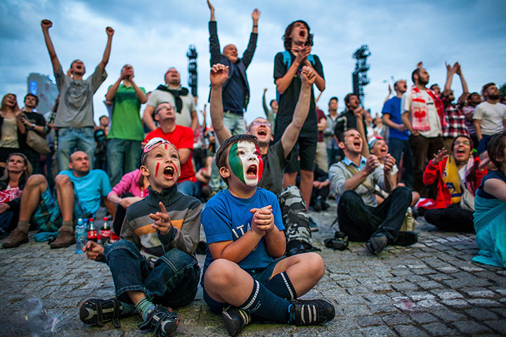 Picture desk live: Italian football fans cheer in