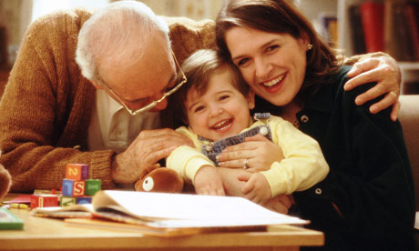 Portrait of mother and child with grandfather