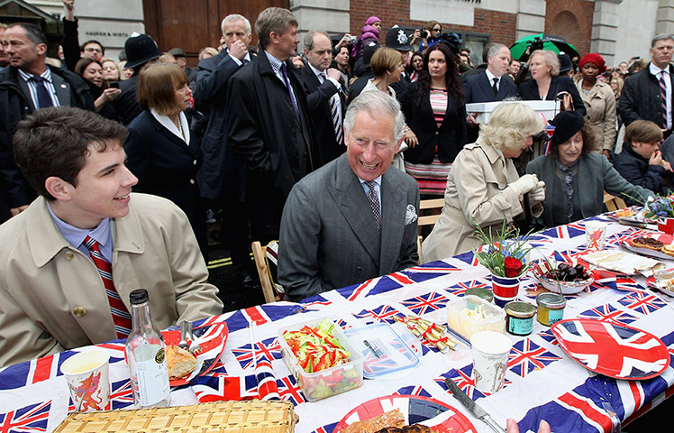 Regatta: Prince Charles and Camilla attend the Big Jubilee Lunch in Piccadilly 