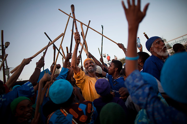 24 hours: Dimona, Israel: Members of the Black Hebrews community dance