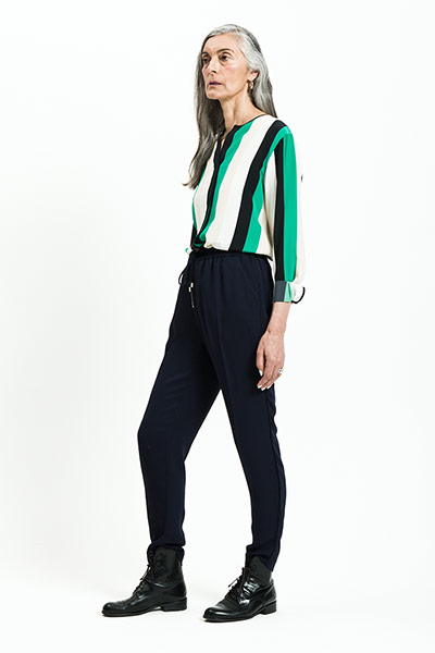 All Ages: Stripes: All Ages: Stripes. Black, white and green striped blouse
