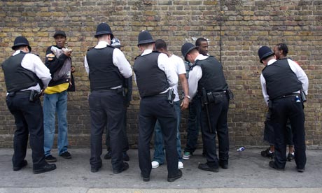 Police stop and search black youths at the entrance to the Notting Hill Carnival in 2008