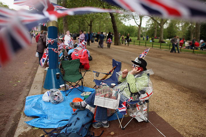 Diamond Jubilee day 2: A woman waits on The Mall 