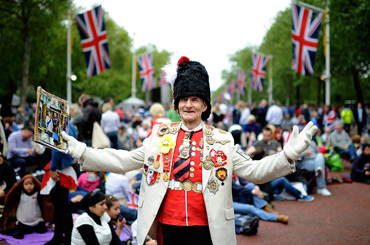 Diamond Jubilee day 2: Royal fan William Wallace waits on The Mall