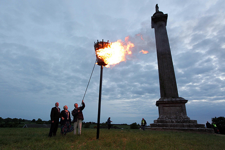 Jubilee beacons: Jubilee beacon is lit at Hillsborough Village