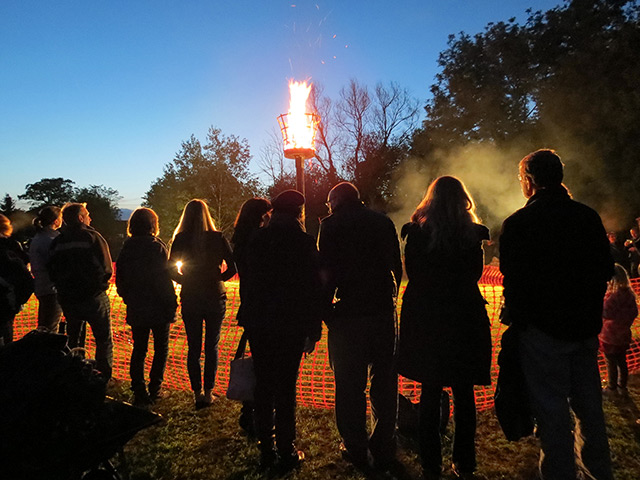 Jubilee beacons: Riseley village beacon is lit in Bedfordshire
