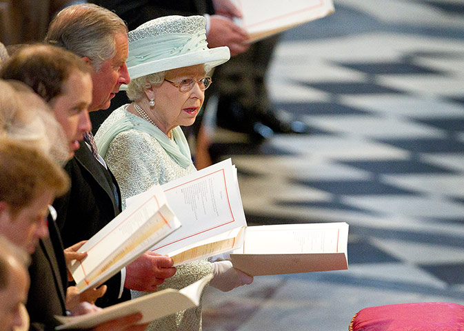 Service Of Thanksgiving: The Queen inside St Pauls Cathedral