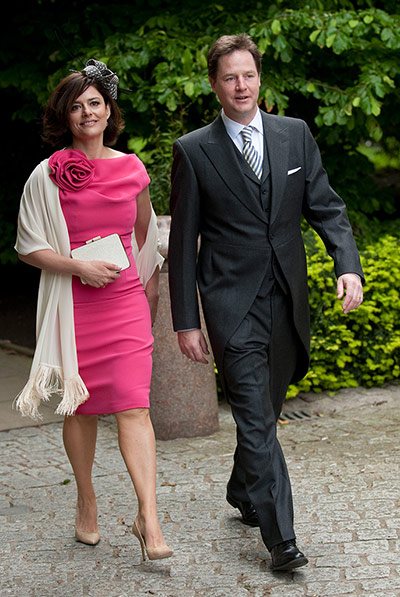Service Of Thanksgiving: Nick Clegg and his wife Miriam Gonzalez arrive