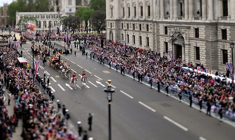 Jubilee celebrations: The royal family ride in a carriage towards Buckingham Palace