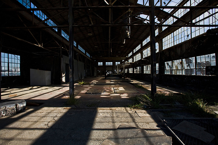 Endangered historic US: The compressor building, Terminal Island, Los Angeles